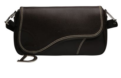 Christian Dior Saddle Flap Shoulder Bag, front view